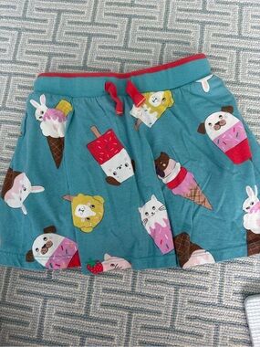 Mini Boden Kids Teal Ice Cream & Animal Print Skort